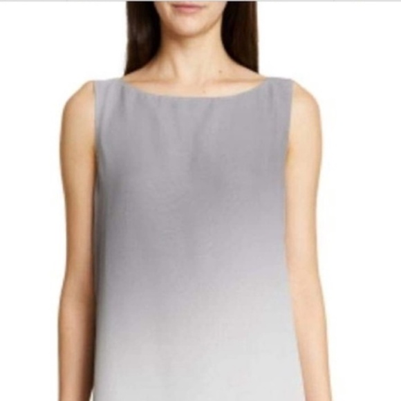 Eileen Fisher Mini Dress Sleeveless 100% Silk Gray Ombré Minimalist Sz S Petite - Picture 13 of 15